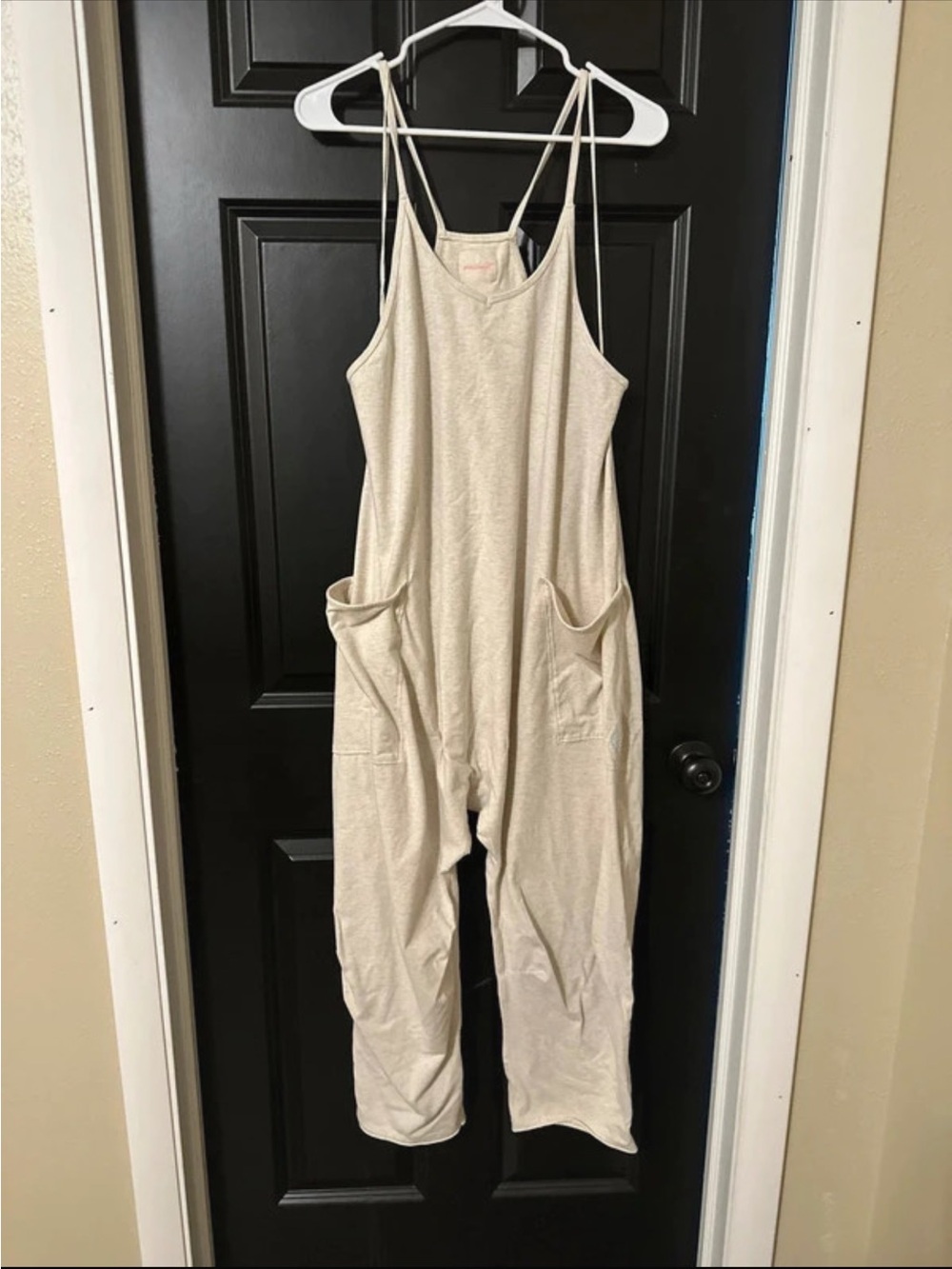 Free People Jumpsuit Overalls – Cream/Oatmeal – Size Medium 🤍
